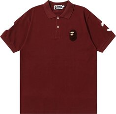 Поло BAPE Large Ape Head Polo &apos;Burgundy&apos;, красный