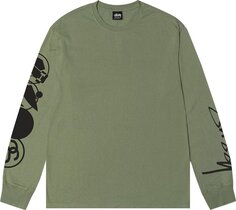 Лонгслив Stussy Stacked Pigment Dyed Long-Sleeve Tee &apos;Artichoke&apos;, зеленый