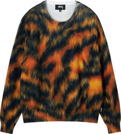 Свитер Stussy Printed Fur Sweater &apos;Tiger&apos;, разноцветный