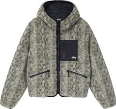 Куртка Stussy Snake Jacquard Sherpa Jacket &apos;Grey&apos;, серый