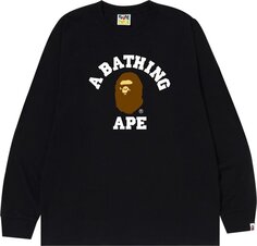 Лонгслив BAPE College Long-Sleeve Tee &apos;Black&apos;, черный