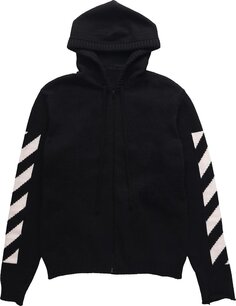 Худи Off-White Diag Arrow Knit Zip Hoodie &apos;Black/White&apos;, черный