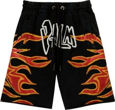 Спортивные шорты Palm Angels GD Graffiti Flames Sweatshort &apos;Black/White&apos;, черный