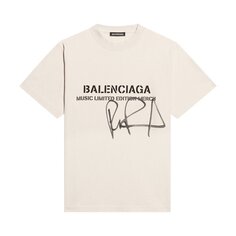 Футболка Balenciaga x RuPaul Small Fit Tee &apos;Chalky White/Washed Black&apos;, белый