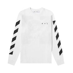 Лонгслив Off-White Long-Sleeve Diagonal Pencil Arch Tee &apos;White/Black&apos;, белый