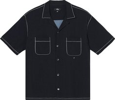 Рубашка Stussy Contrast Pick Stitched Shirt &apos;Black&apos;, черный