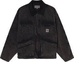Куртка Stussy Washed Canvas Shop Jacket &apos;Black&apos;, черный