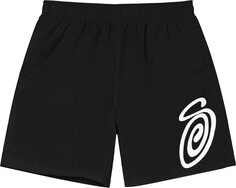 Шорты Stussy Curly S Water Short &apos;Black&apos;, черный