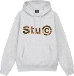 Худи Stussy Stu C. Hoodie Ash Heather, серый