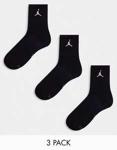Набор из трех черных носков Jordan Flight Quarter 2.0