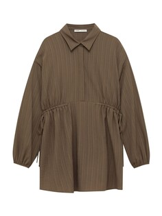 Рубашка-платье Pull&amp;Bear, коричневый