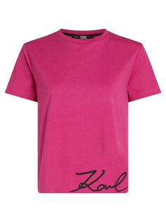 Рубашка Karl Lagerfeld Signature Hem, фуксия