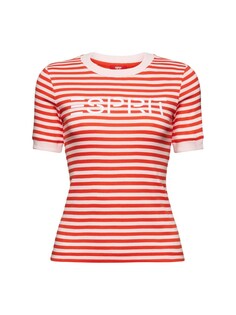 Рубашка Esprit, светло-оранжевый/белый