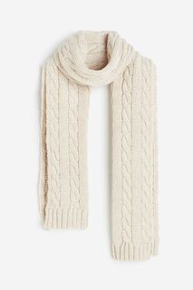 Шарф H&amp;M Cable-knit, светло-бежевый H&M