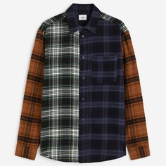 Рубашка H&amp;M Regular Fit Flannel, коричневый/фиолетовый H&M