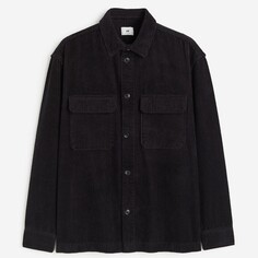 Куртка рубашка H&amp;M Relaxed Fit Corduroy, черный H&M