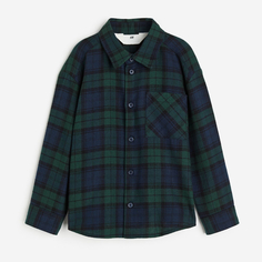 Рубашка H&amp;M Cotton Flannel, темно-синий/зеленый H&M