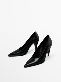 Туфли на высоких каблуках Massimo Dutti, черный