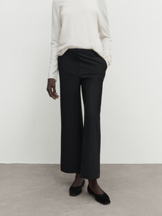 Черные брюки-чиносы-кюлоты Massimo Dutti, черный