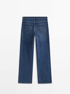 Полные джинсы средней посадки прямого кроя Massimo Dutti, синий медиум
