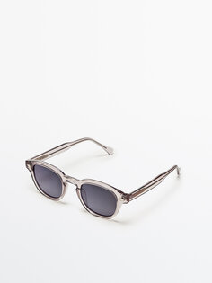 Прозрачные серые солнцезащитные очки Massimo Dutti, серый меланж