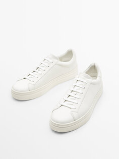 Кожаные кроссовки Massimo Dutti, белый
