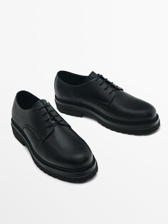 Черные туфли дерби Massimo Dutti, черный