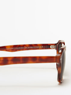 Солнцезащитные очки с квадратным черепаховым эффектом Massimo Dutti, коричневый