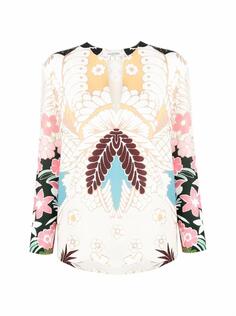 Шёлковая блузка с цветочным принтом Valentino