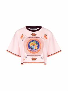Укороченная футболка с принтом Dolce&amp;Gabbana