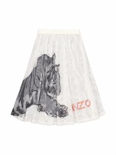 Двухслойная юбка с тигровым принтом Kenzo