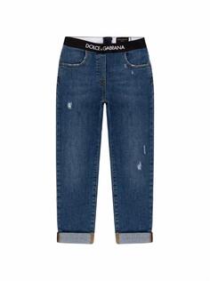 Прямые джинсы с логотипом Dolce&amp;Gabbana