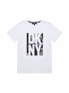Хлопковая футболка с логотипом DKNY