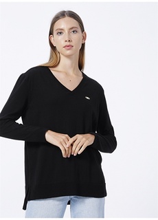 Черный женский свитер с V-образным вырезом U.S. Polo Assn.