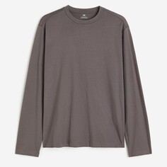 Лонгслив H&amp;M Regular Fit Jersey, темно-серый H&M