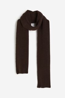 Шарф H&amp;M Rib-knit, темно-коричневый H&M