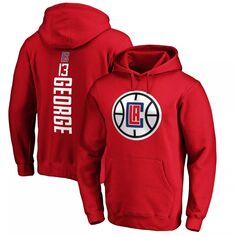 Мужской пуловер с капюшоном с именем и номером плеймейкера команды Paul George Red LA Clippers Team Fanatics