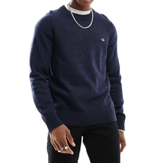 Джемпер Gant Shield Logo Raglan Bicolored Lambswool Mix Knit, синий