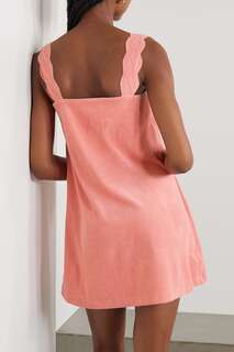 MARYSIA махровое мини-платье Towelette из смесового хлопка с фестонами, розовый