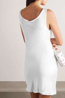 NORMA KAMALI атласное платье мини Maria с драпировкой, белый