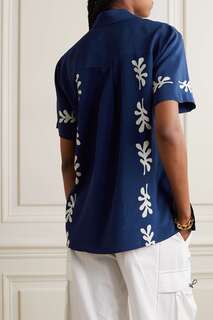 MATTEAU + Рубашка из органического шелка с принтом NET SUSTAIN, синий