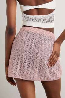 MISSONI Мини-юбка крючком из ткани ламе с эффектом запаха, розовый