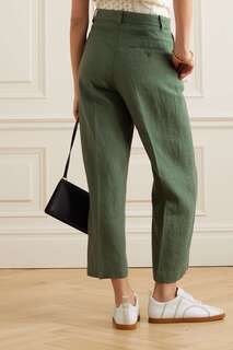 POLO RALPH LAUREN Укороченные льняные широкие брюки, темно-зеленый