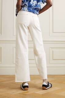 SLVRLAKE расклешенные джинсы Grace с завышенной талией и бахромой, белый