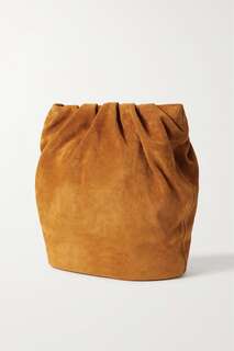 STAUD замшевая сумка-ведро Valentina со сборками и отделкой кожей, бежевый