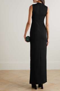 SOLACE LONDON платье макси Sofia из крепа стрейч, черный