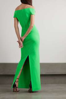 SOLACE LONDON креповое платье Marlowe с открытыми плечами, зеленый