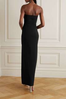 SOLACE LONDON платье макси Zora без бретелек из эластичного крепа, черный
