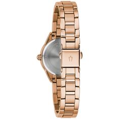 Женские часы из нержавеющей стали цвета розового золота с бриллиантами - 97P151K Bulova