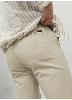 Бежевые мужские брюки чинос приталенного кроя с нормальной талией Jack &amp; Jones